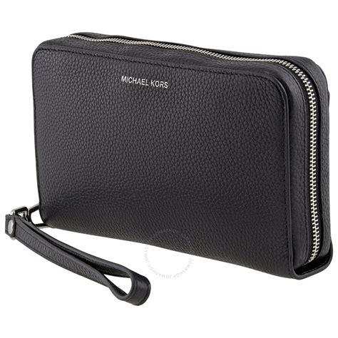 michael kors zip around wallet grey|Michael Kors black zipper wallet.